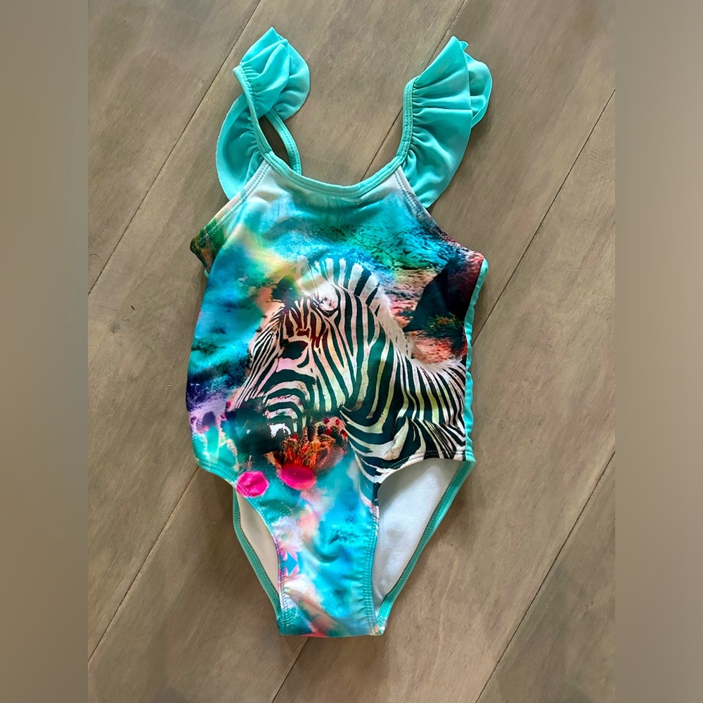 Cat & Jack one piece zebra bathing suit